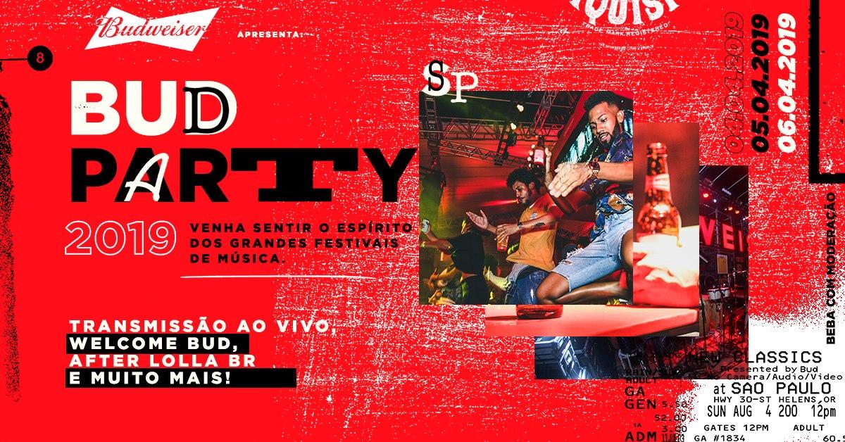 Budweiser leva o Lollapalooza Brasil para bares de São Paulo  com a Bud Party