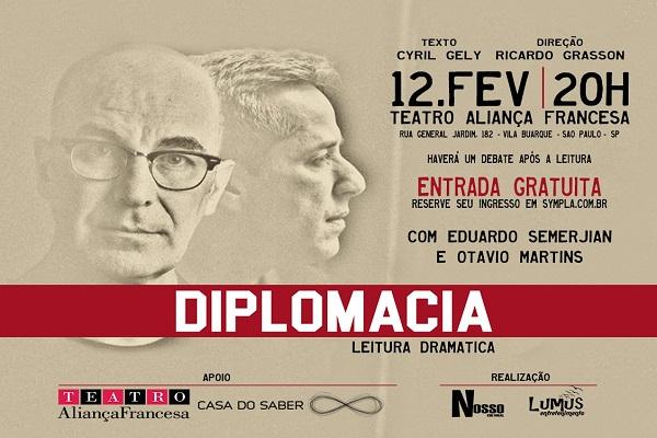 Eduardo Semerjian e Otávio Martins fazem leitura dramática  de espetáculo da 2ª Guerra Mundial