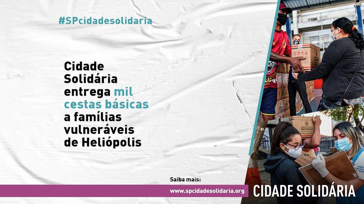 Cidade Solidária entrega mil cestas básicas a famílias vulneráveis de Heliópolis