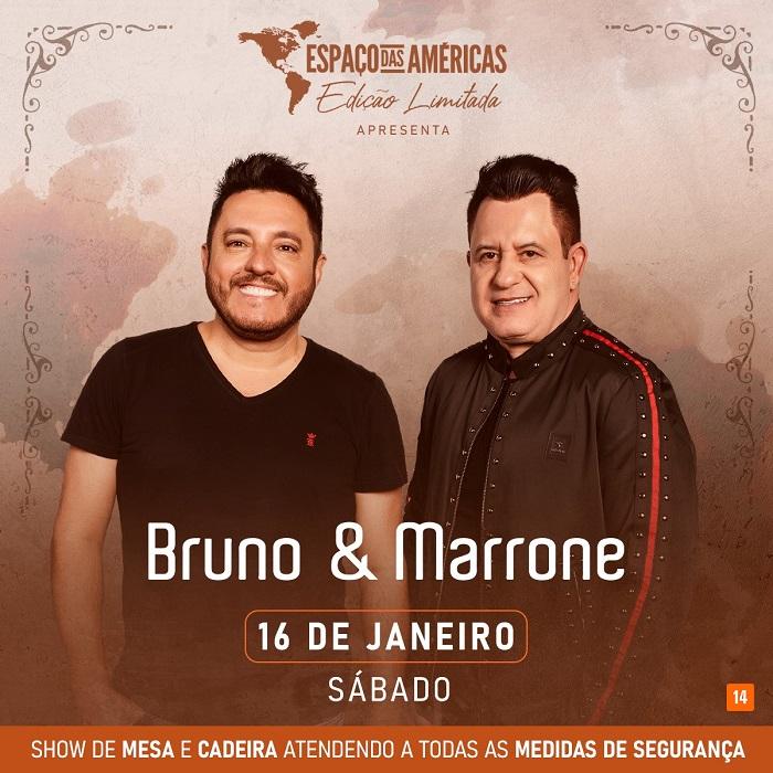 Bruno e Marrone voltam aos palcos no Espaço das Américas