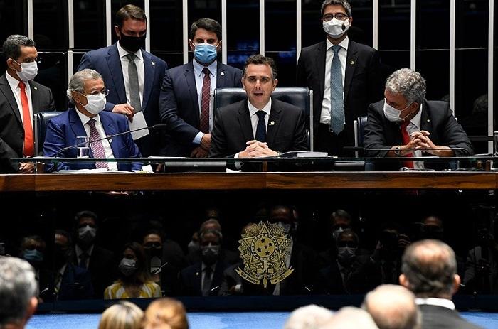 Rodrigo Pacheco leito presidente do Senado promete união em favor da saúde e do crescimento econômico