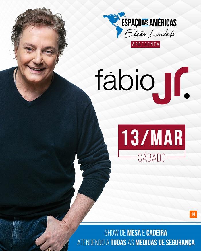 Fábio Jr. faz show seguro no Espaço das Américas