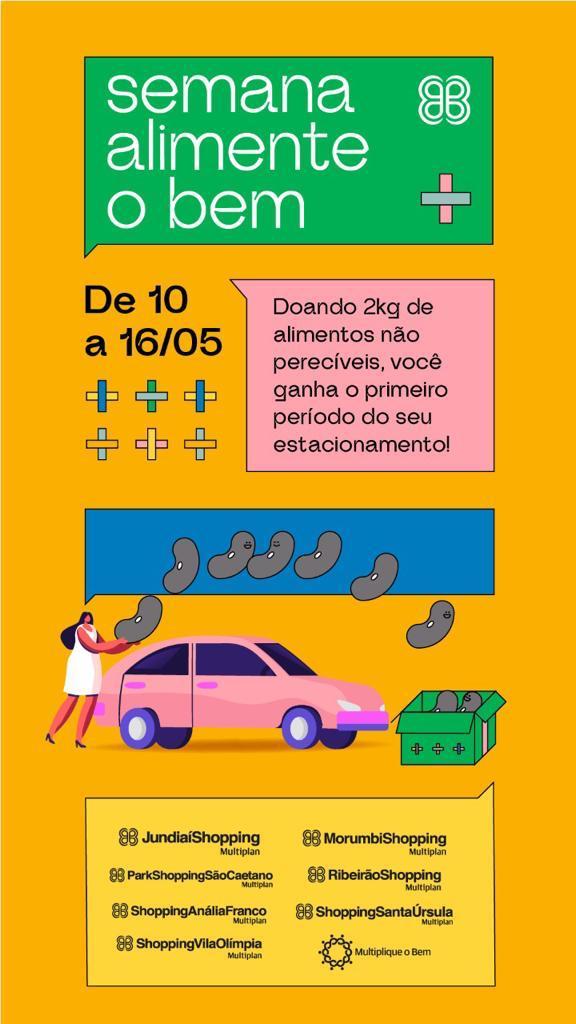 Nova ação social, Shopping Centers da Multiplan em São Paulo isentam estacionamento em troca de alimentos não perecíveis