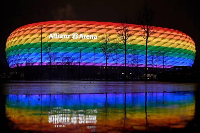 Uefa rejeita pedido de 'luzes do arco-íris' durante partida da Euro 2020