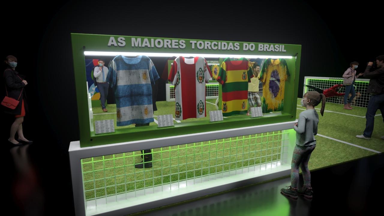 Fanáticos por futebol podem conferir camisas históricas de clubes brasileiros em exposição