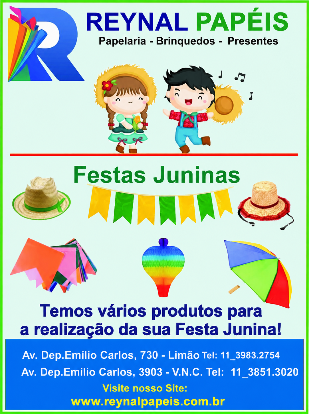 Reynal Papéis destaca linha completa de produtos para festas juninas